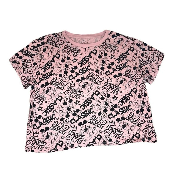 Freeze Tops - Freeze Womens Pink Cotton Ribbed Printed Short Sleeve Round Neck T-Shirt Plus 2X